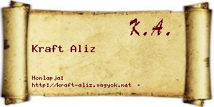 Kraft Aliz névjegykártya